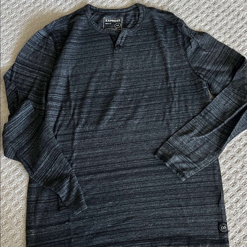 Express Charcoal Heather Long Sleeve Shirt